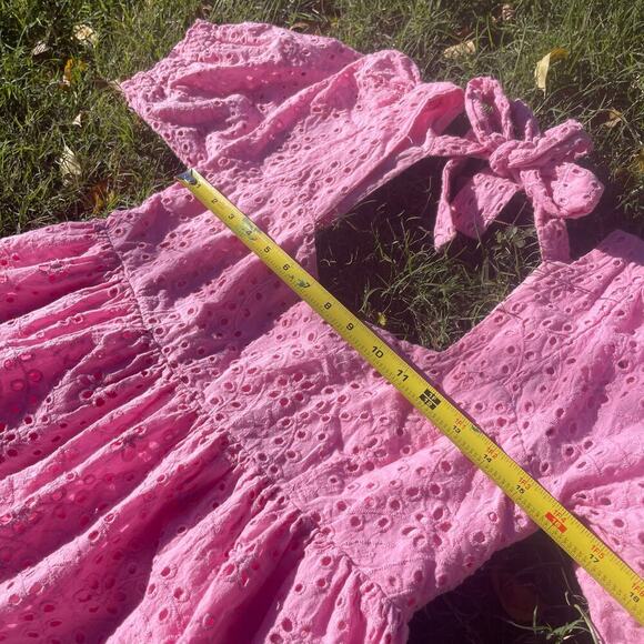 Chelsea & Violet Womens Large Pink Babydoll Mini Dress Empire Waist Flare - Picture 4 of 8